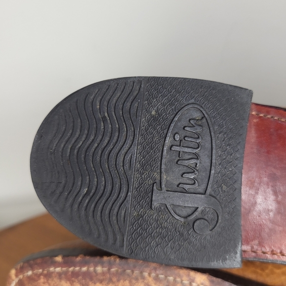 JUSTIN MENS RARE'630'KILTED LACE PACKER-STYLE BOOT CHEYENNE/BULLHIDE 7.5 B - Picture 13 of 13